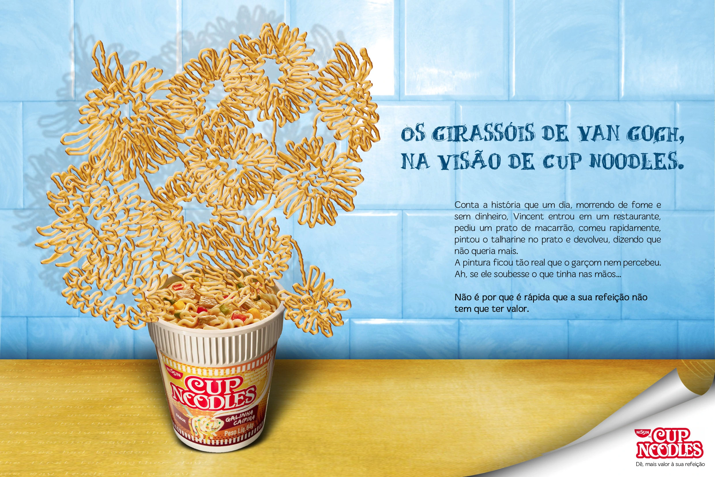 Anúncio de estudo para Cup Noodles: Arte à mesa